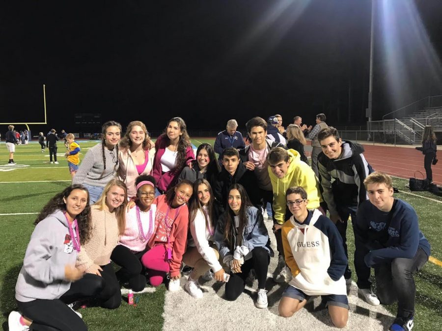 Marist students and their Spanish exchange students after the football win against Denmark!