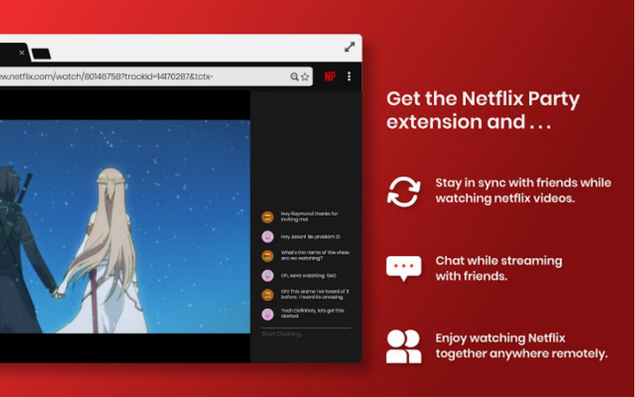 With Netflix Party, you can watch any show or movie on Netflix in real time with your friends!