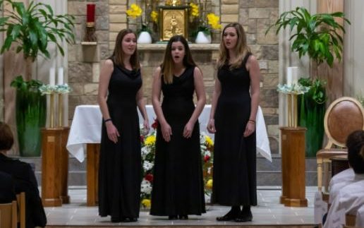 The Trio performs at the Sacred Concert in February 2020.