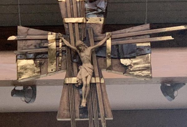 Even the crucifix in the chapel has a meaningful origin story behind it.