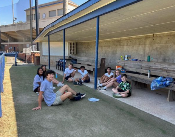 Upper classmen lead seventh graders during a breakout discussion. The Damascus retreat forged new friendships among the leaders and the newest members of our school community.