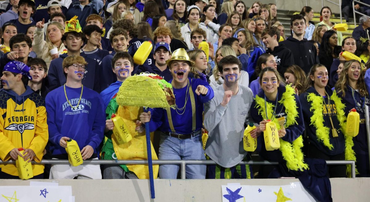 Students cheer on the War Eagles during one of the big matchups of the season.