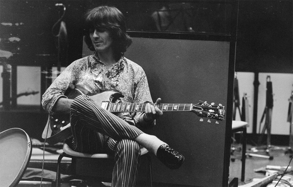 George Harrison of The Beatles in 1968. (Photographer: Tony Bramwell)