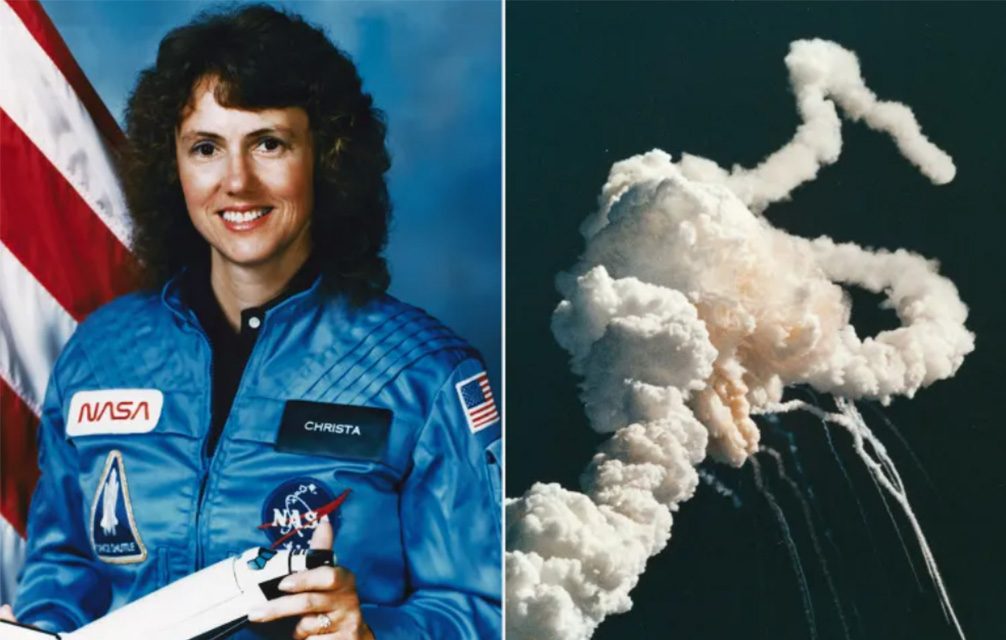 Christa McAuliffe, a teacher from Concord, New Hampshire, was chosen by NASA to be the first civilian to go into space. (Bettman; Corbis/VCG)