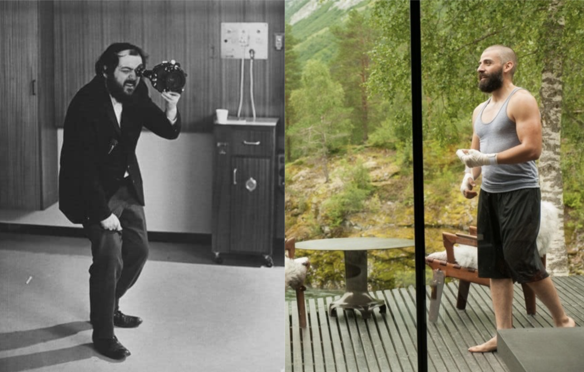 Director Stanley Kubrick (Left) and Nathan Bateman from "Ex Machina" (Right), played by Oscar Isaac. (©A24 Films 2014)